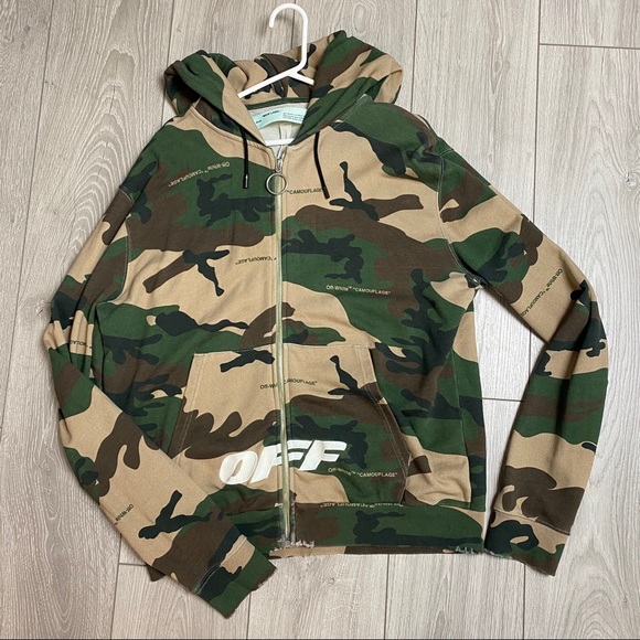 Off-White c/o Virgil Abloh Camo Zip Up Hoodie - Picture 2 of 4